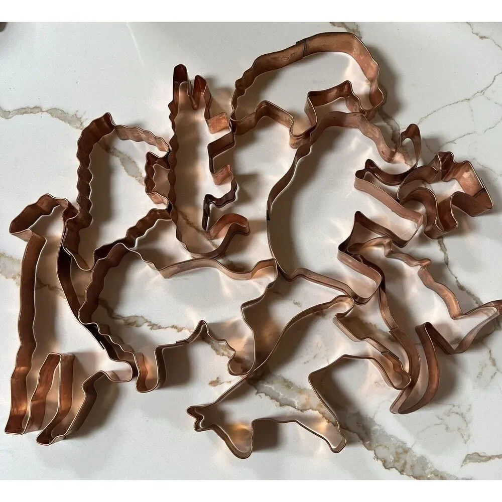 Lot Of 9 Martha Stewart by Mail Noah's Ark Copper Cookie Cutter Kit Set